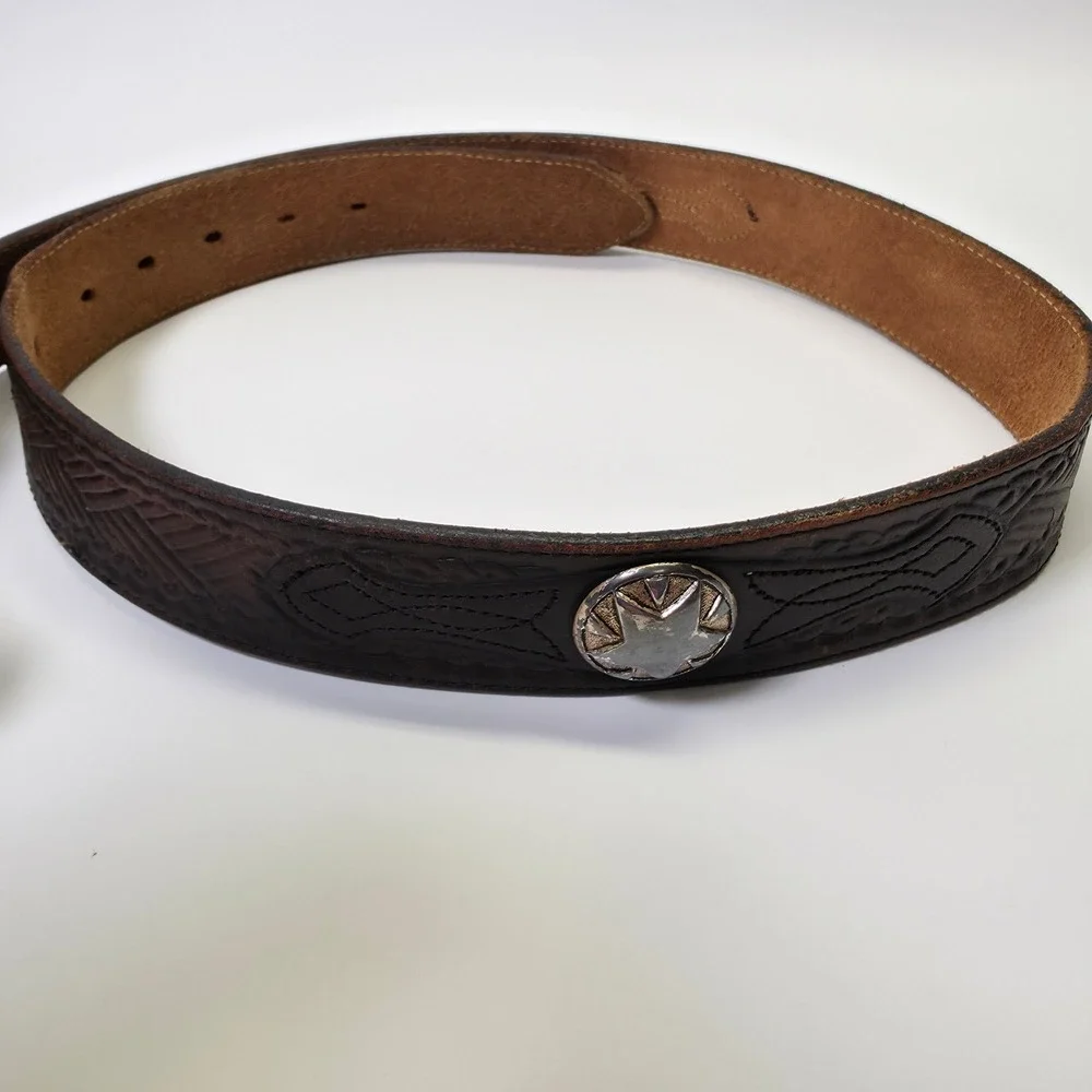Vintage Justin Western Belt Mens 31